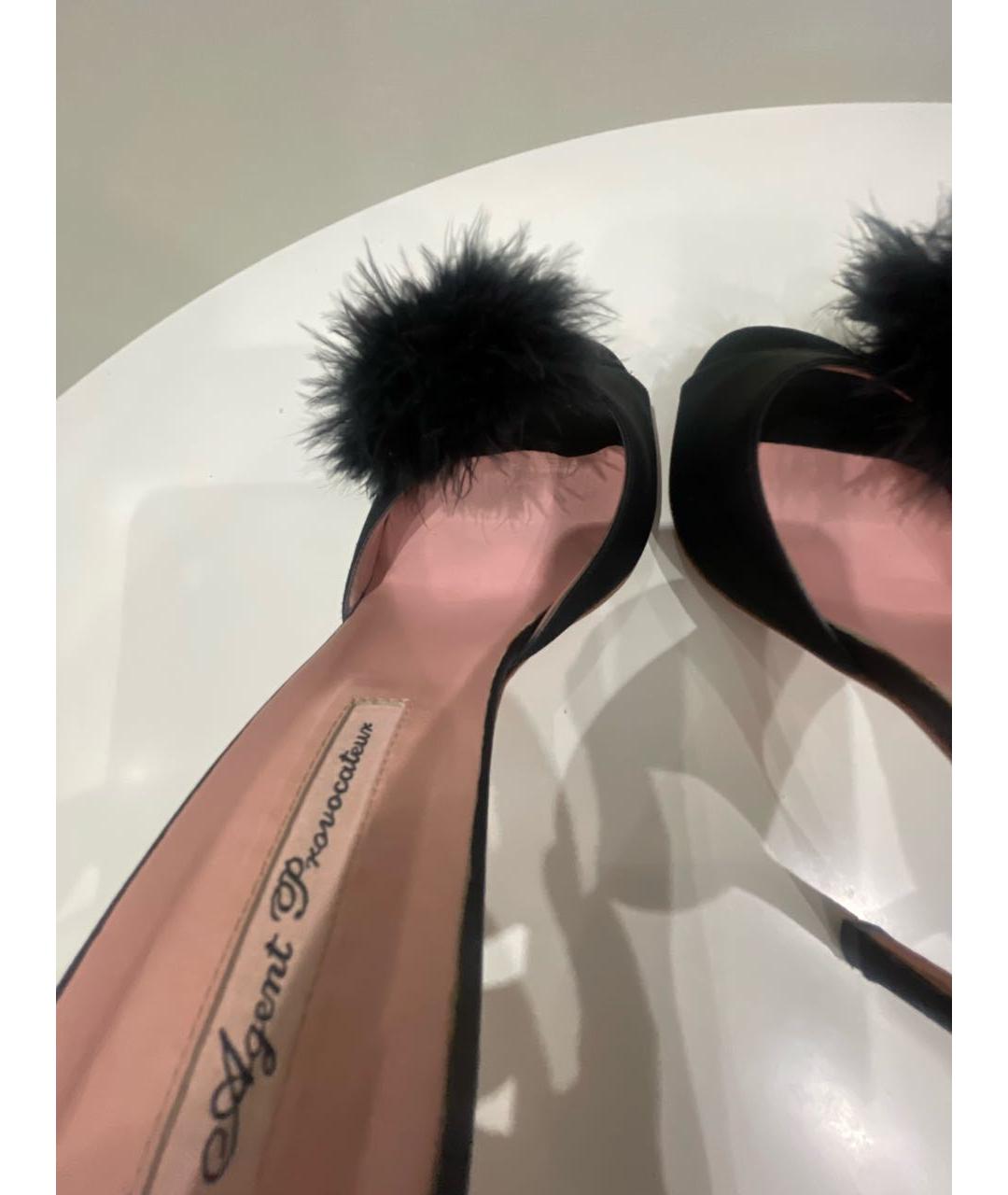 AGENT PROVOCATEUR Черные текстильные мюли, фото 5