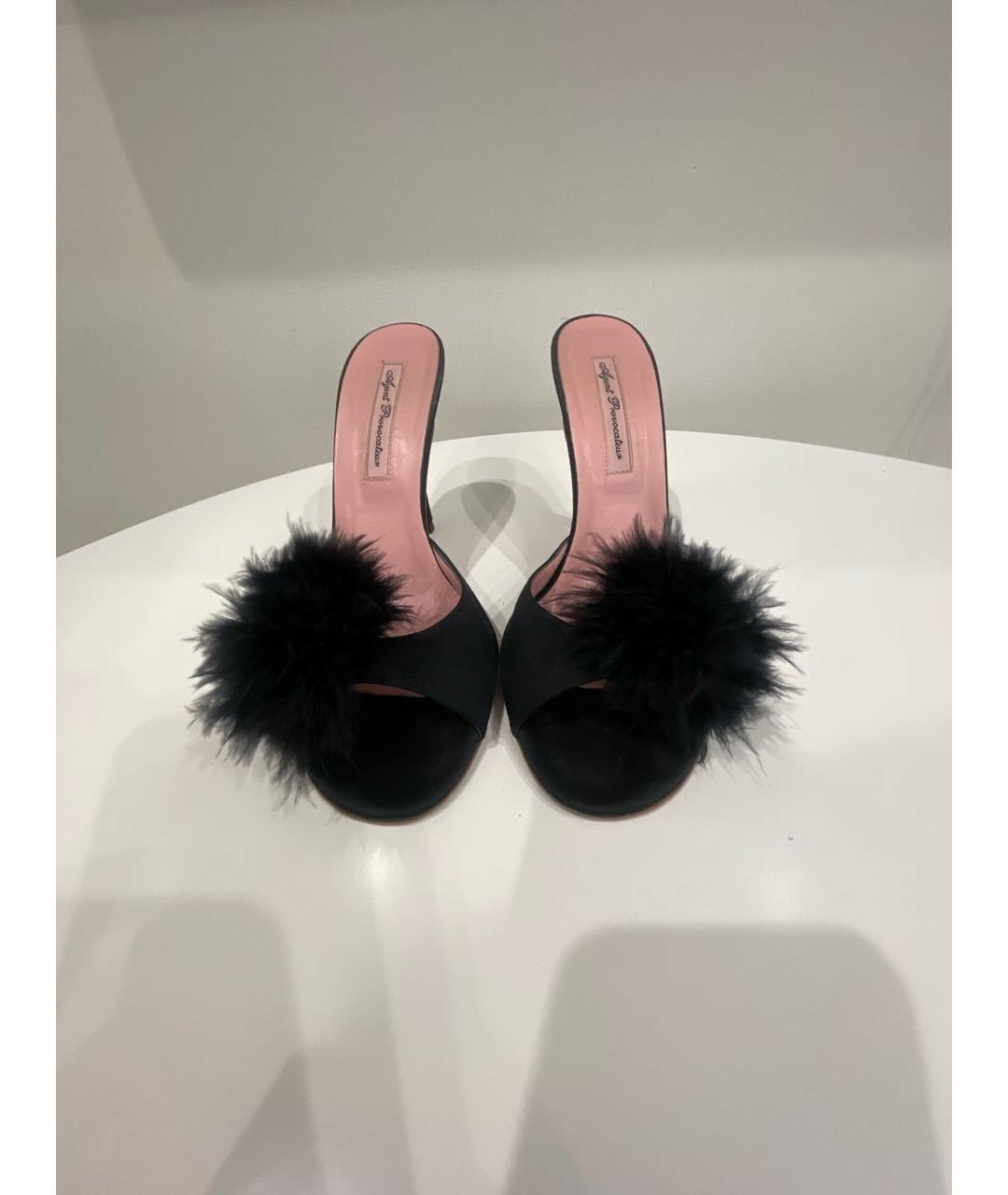 AGENT PROVOCATEUR Черные текстильные мюли, фото 2