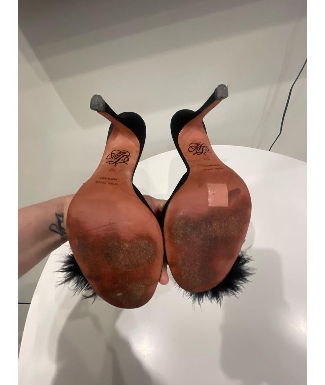 AGENT PROVOCATEUR Черные текстильные мюли, фото 6