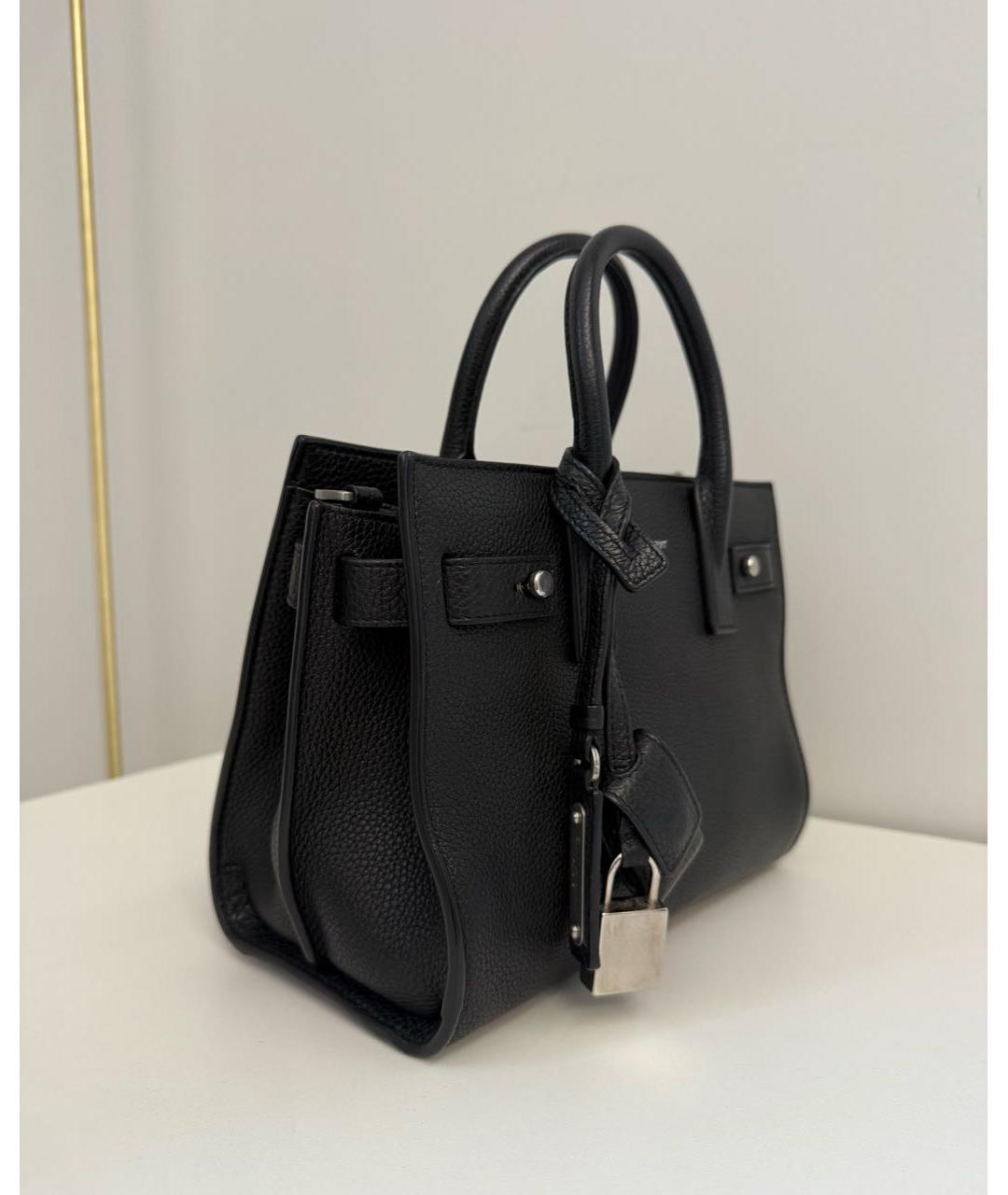 SAINT LAURENT Черная кожаная сумка через плечо, фото 4