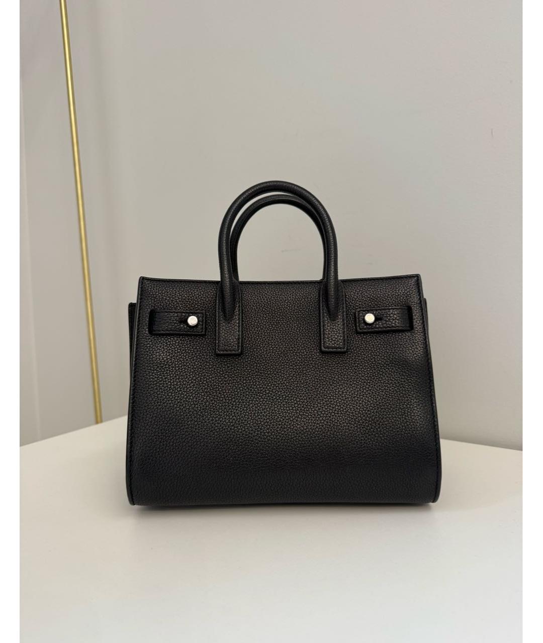 SAINT LAURENT Черная кожаная сумка через плечо, фото 3