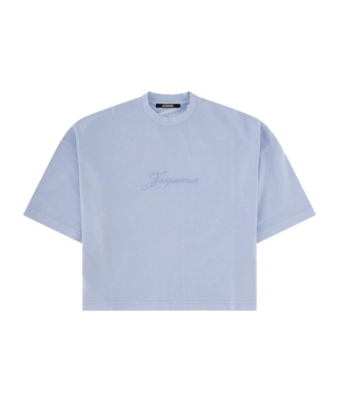 JACQUEMUS Голубая хлопковая футболка, фото 1