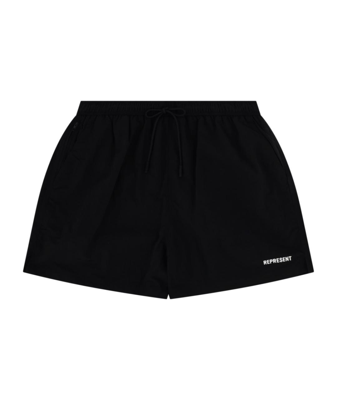 REPRESENT Черные синтетические шорты, фото 1
