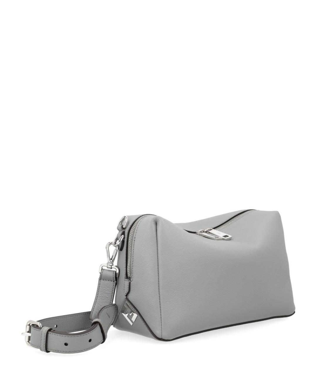 FENDI Серая кожаная сумка на плечо, фото 3