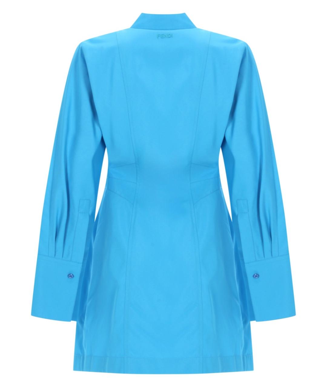 FENDI Синее вискозное повседневное платье, фото 2