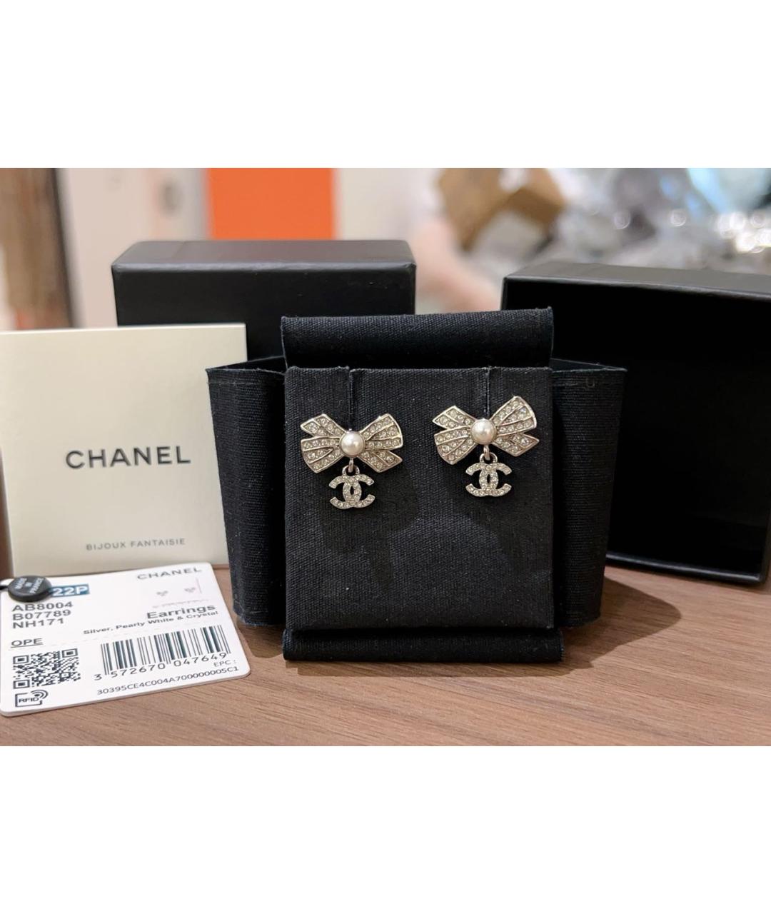 CHANEL Серебряные серьги, фото 7