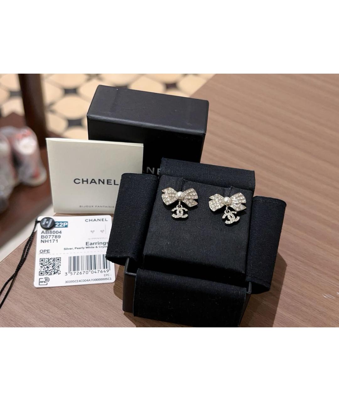 CHANEL Серебряные серьги, фото 2