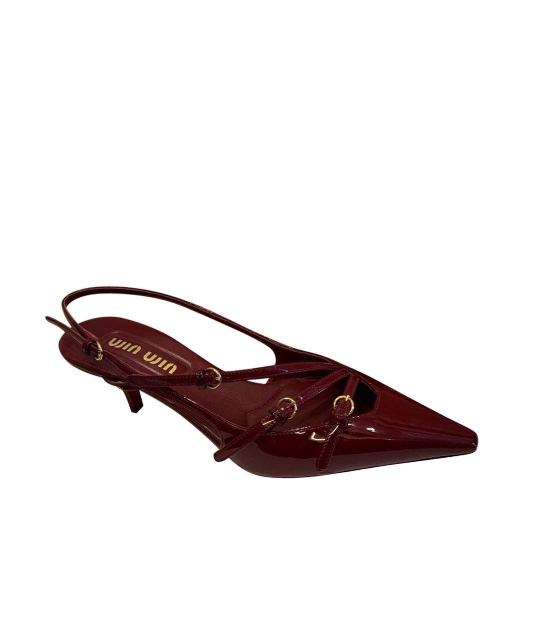 MIU MIU Бордовые туфли из лакированной кожи, фото 1