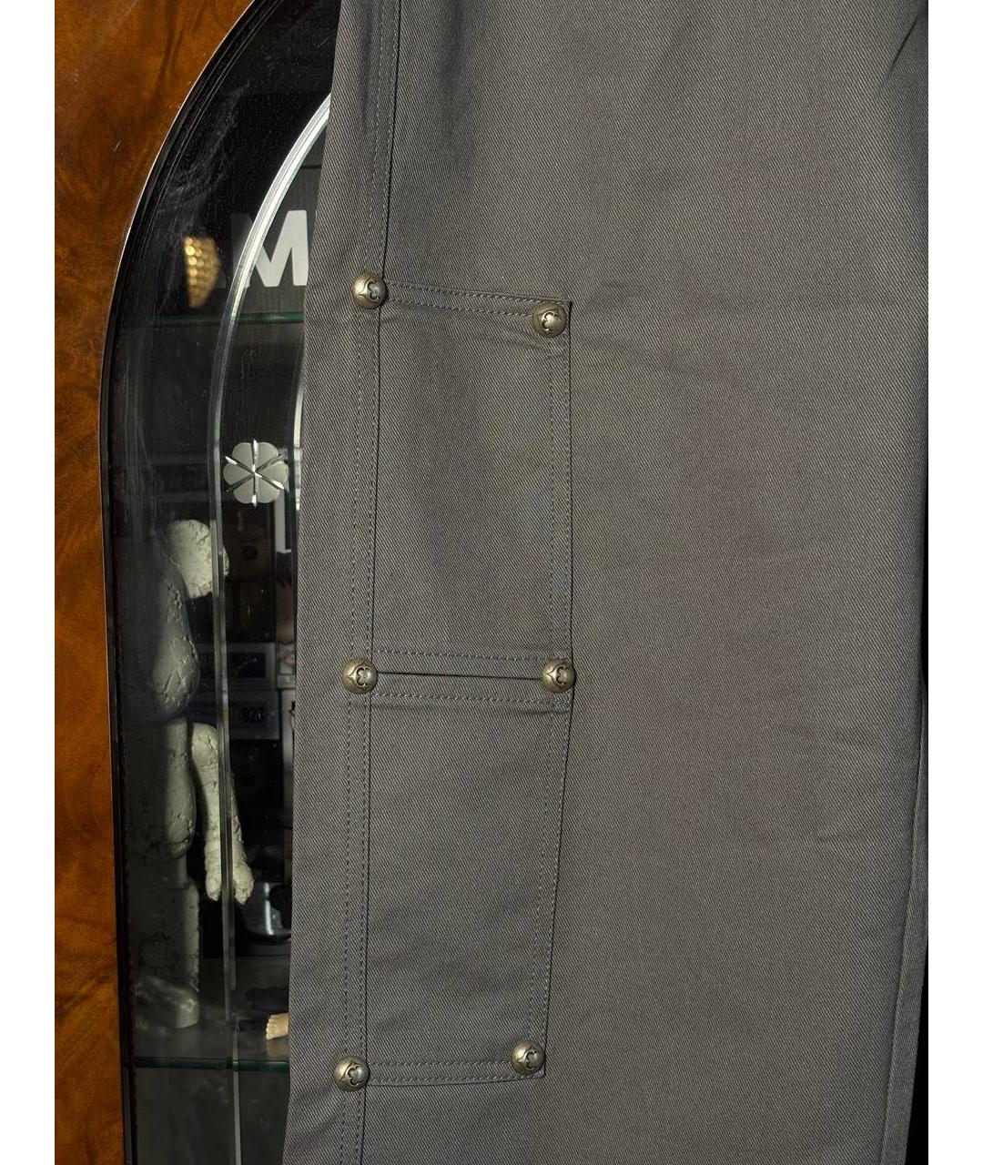 THUG CLUB Антрацитовые хлопковые прямые джинсы, фото 3