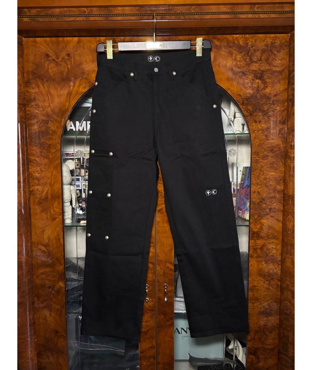 THUG CLUB Черные хлопковые прямые джинсы, фото 8