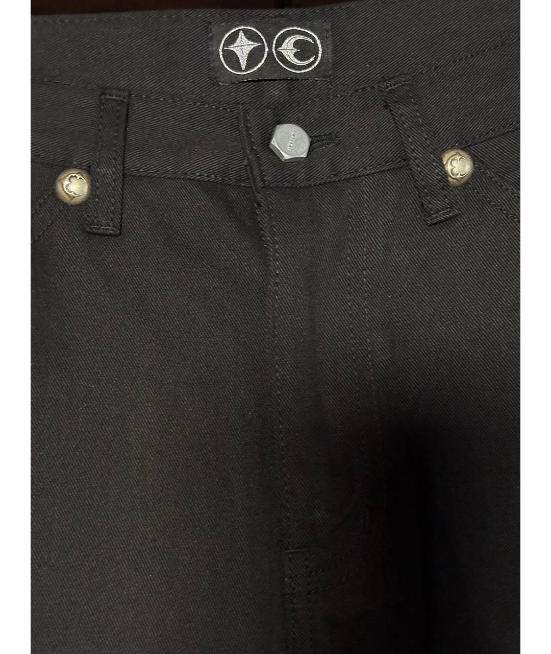 THUG CLUB Черные хлопковые прямые джинсы, фото 5