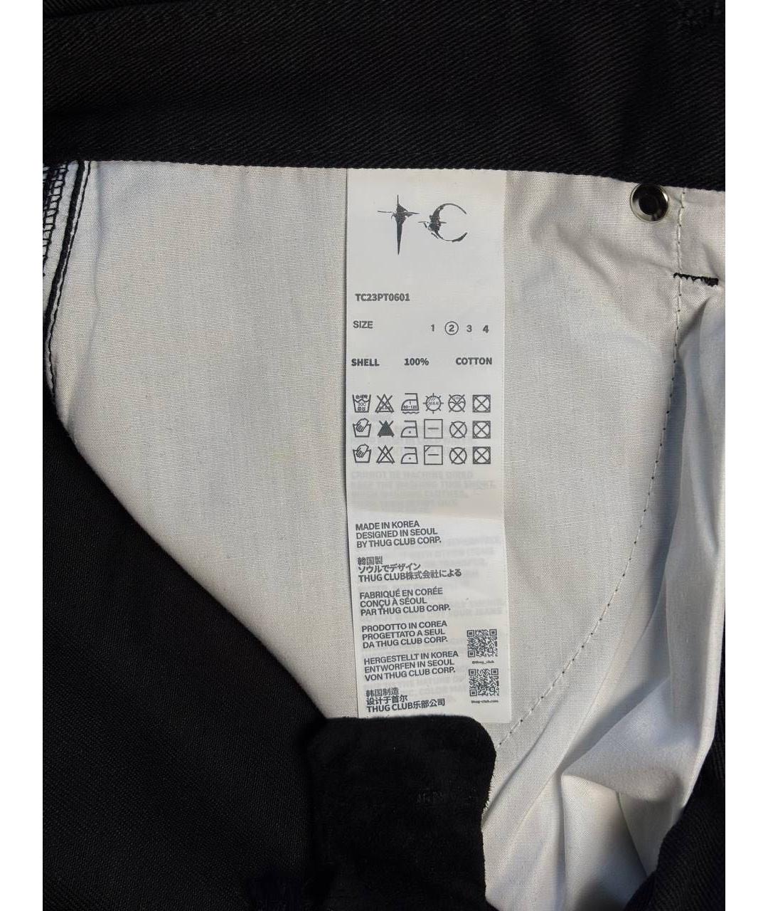 THUG CLUB Черные хлопковые прямые джинсы, фото 7