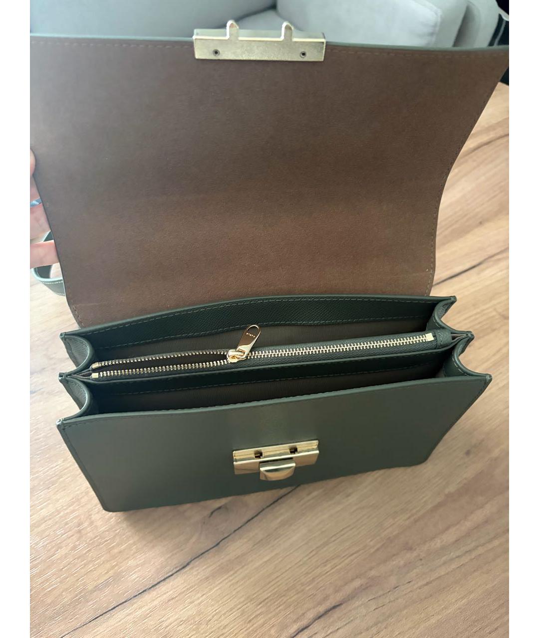 FURLA Зеленая сумка через плечо из экзотической кожи, фото 3