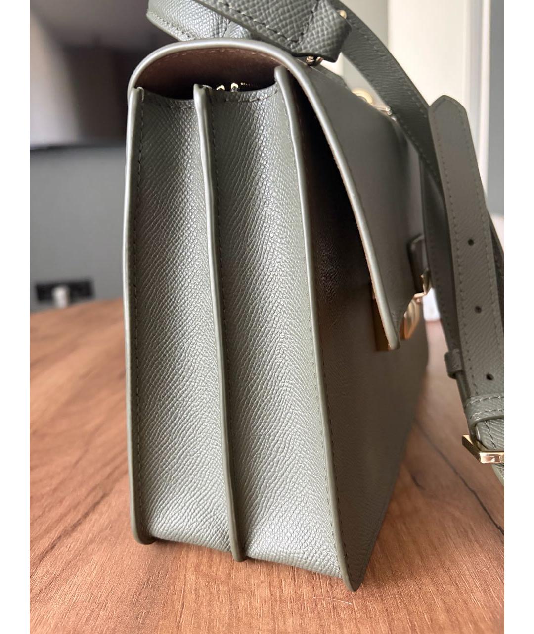 FURLA Зеленая сумка через плечо из экзотической кожи, фото 4