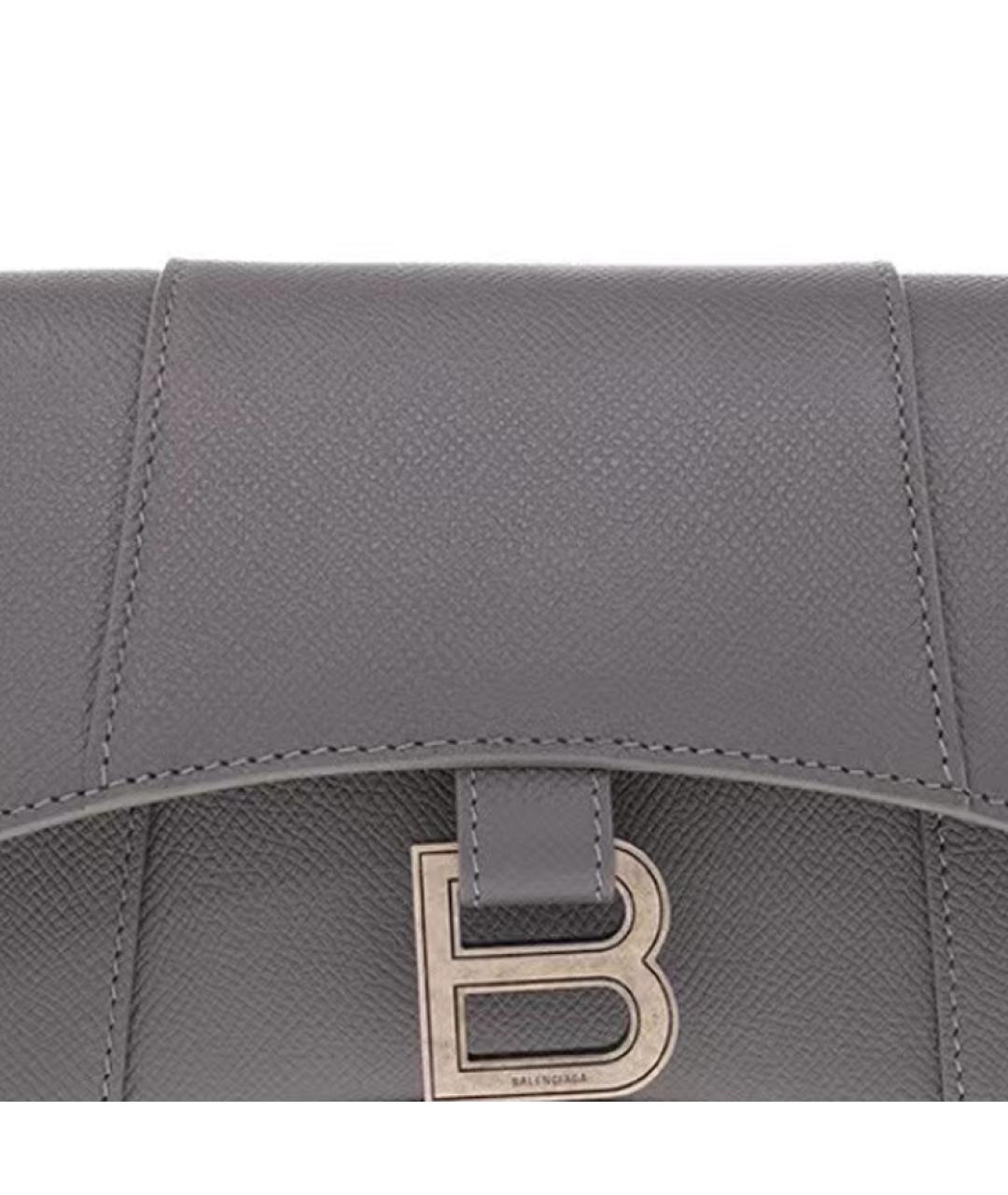 BALENCIAGA Серая кожаная сумка на плечо, фото 4