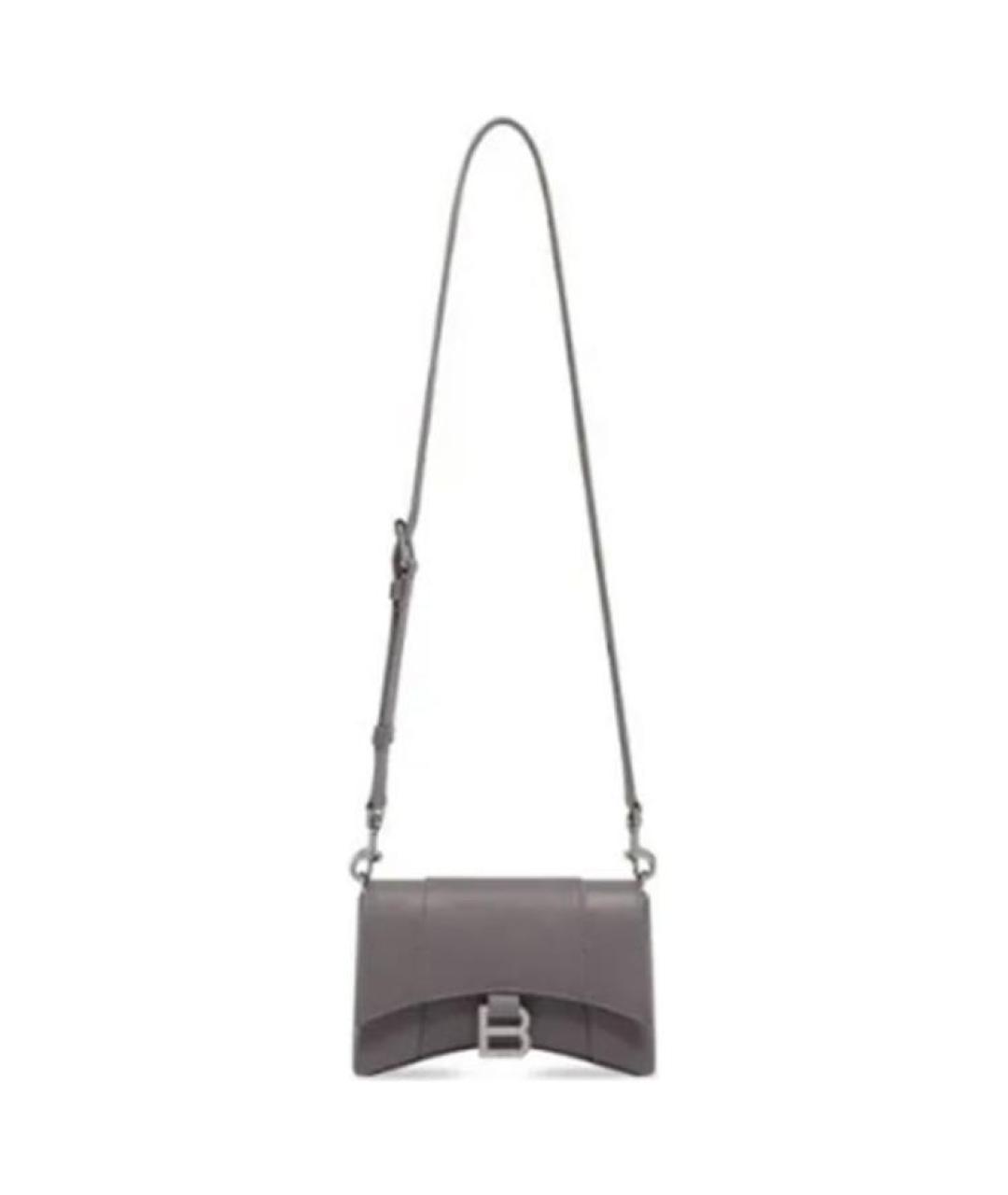 BALENCIAGA Серая кожаная сумка на плечо, фото 3