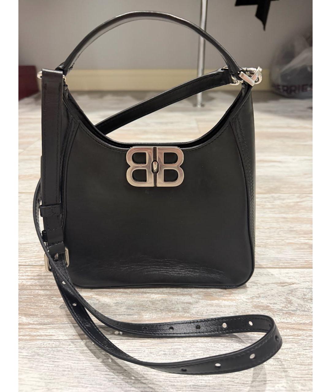 BALENCIAGA Черная кожаная сумка через плечо, фото 8