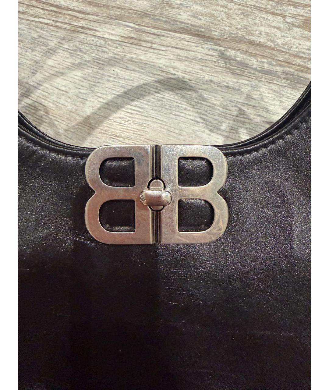 BALENCIAGA Черная кожаная сумка через плечо, фото 6