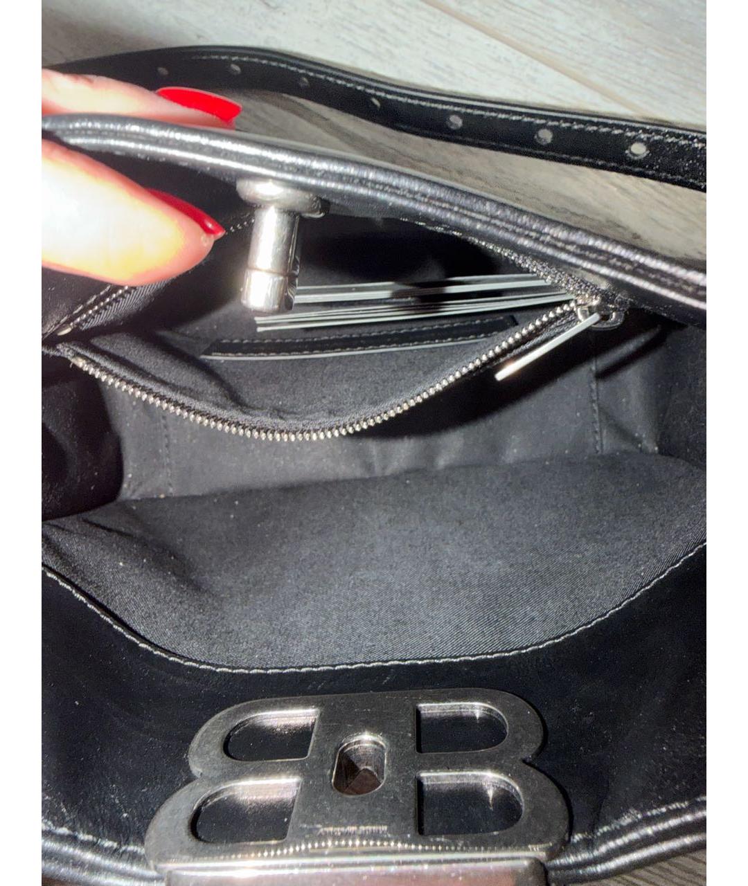 BALENCIAGA Черная кожаная сумка через плечо, фото 3