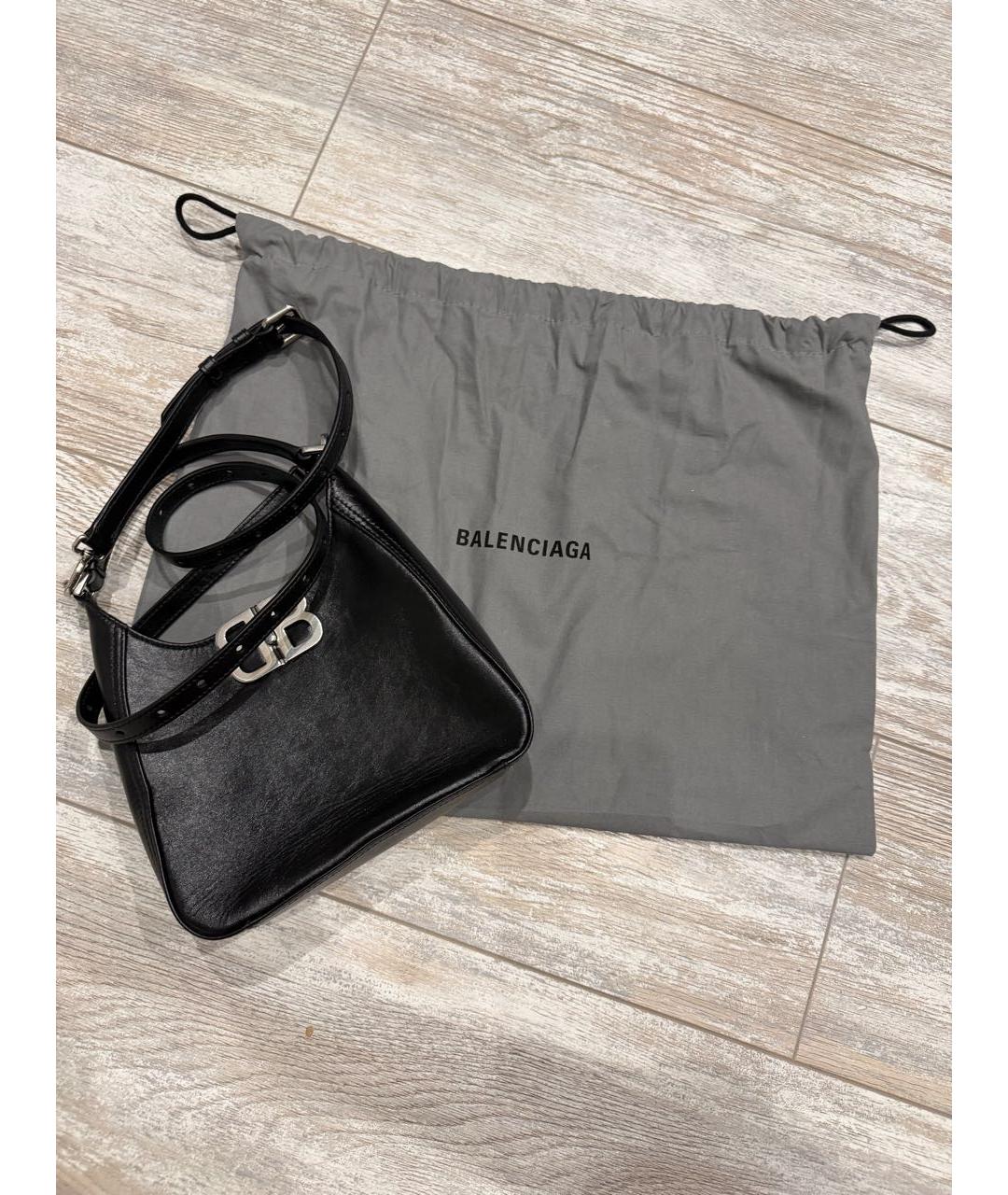 BALENCIAGA Черная кожаная сумка через плечо, фото 7
