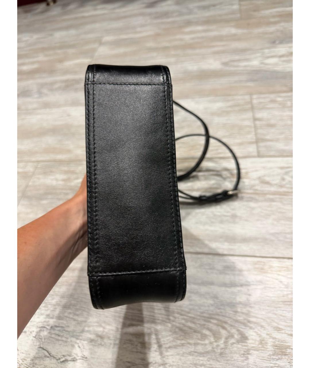 BALENCIAGA Черная кожаная сумка через плечо, фото 4