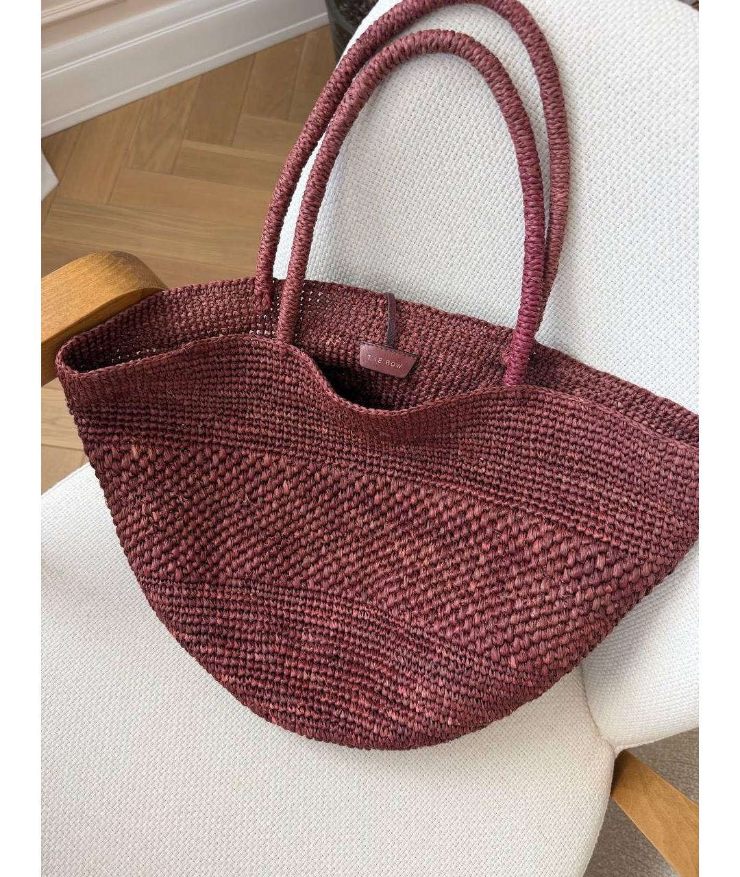 THE ROW Бордовая пелетеная сумка с короткими ручками, фото 6