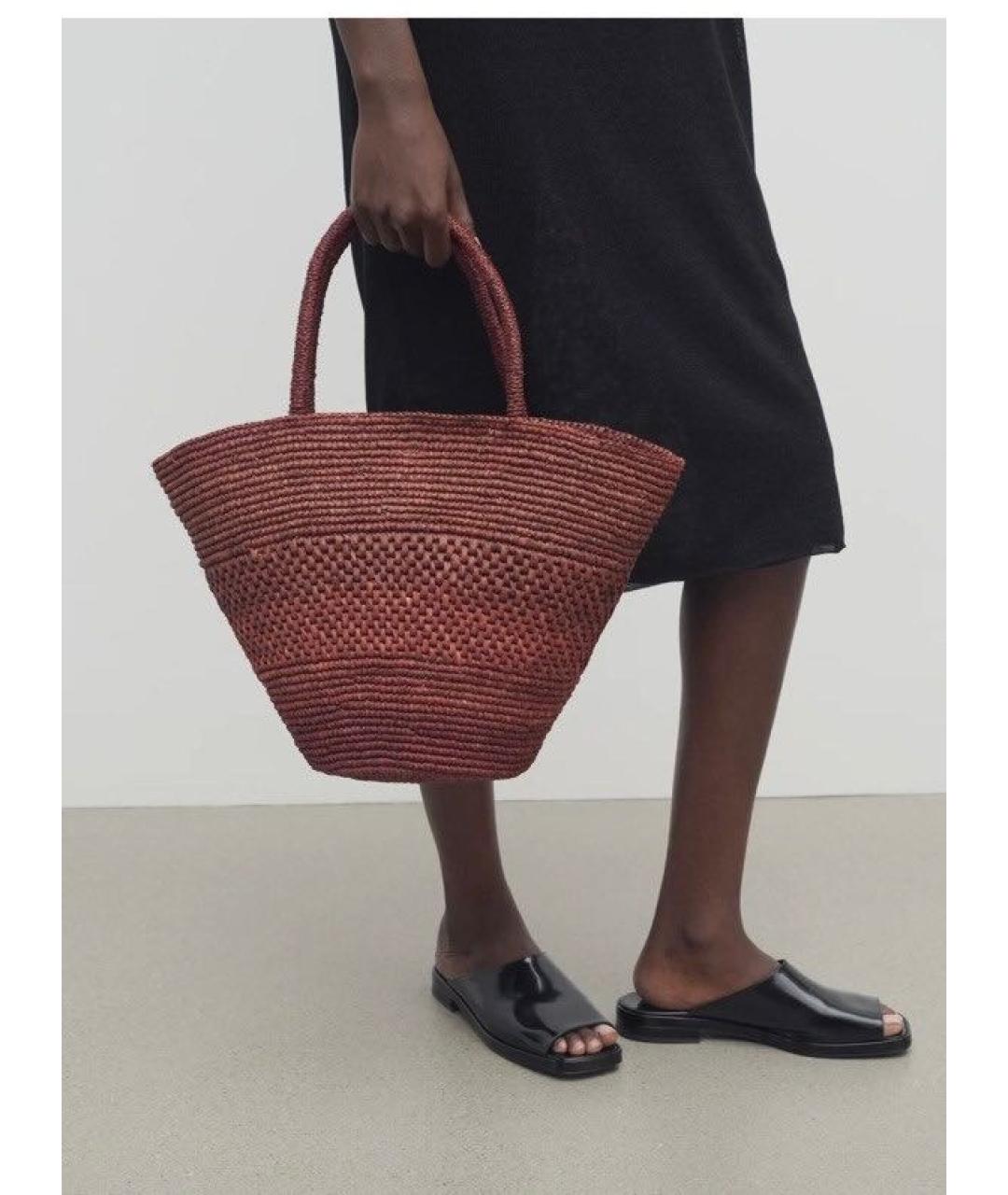 THE ROW Бордовая пелетеная сумка с короткими ручками, фото 5