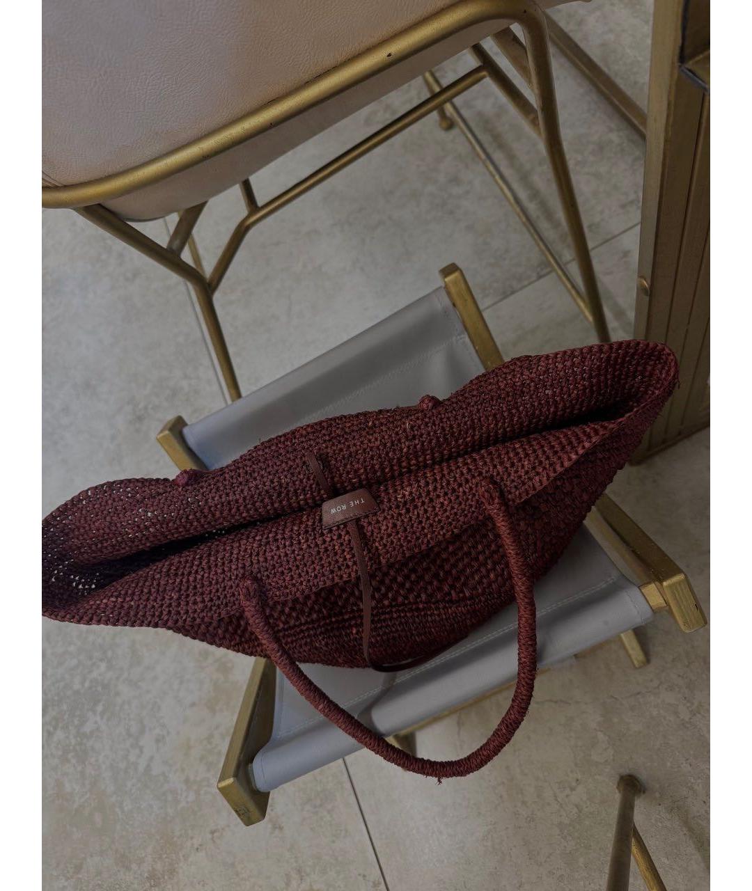 THE ROW Бордовая пелетеная сумка с короткими ручками, фото 4