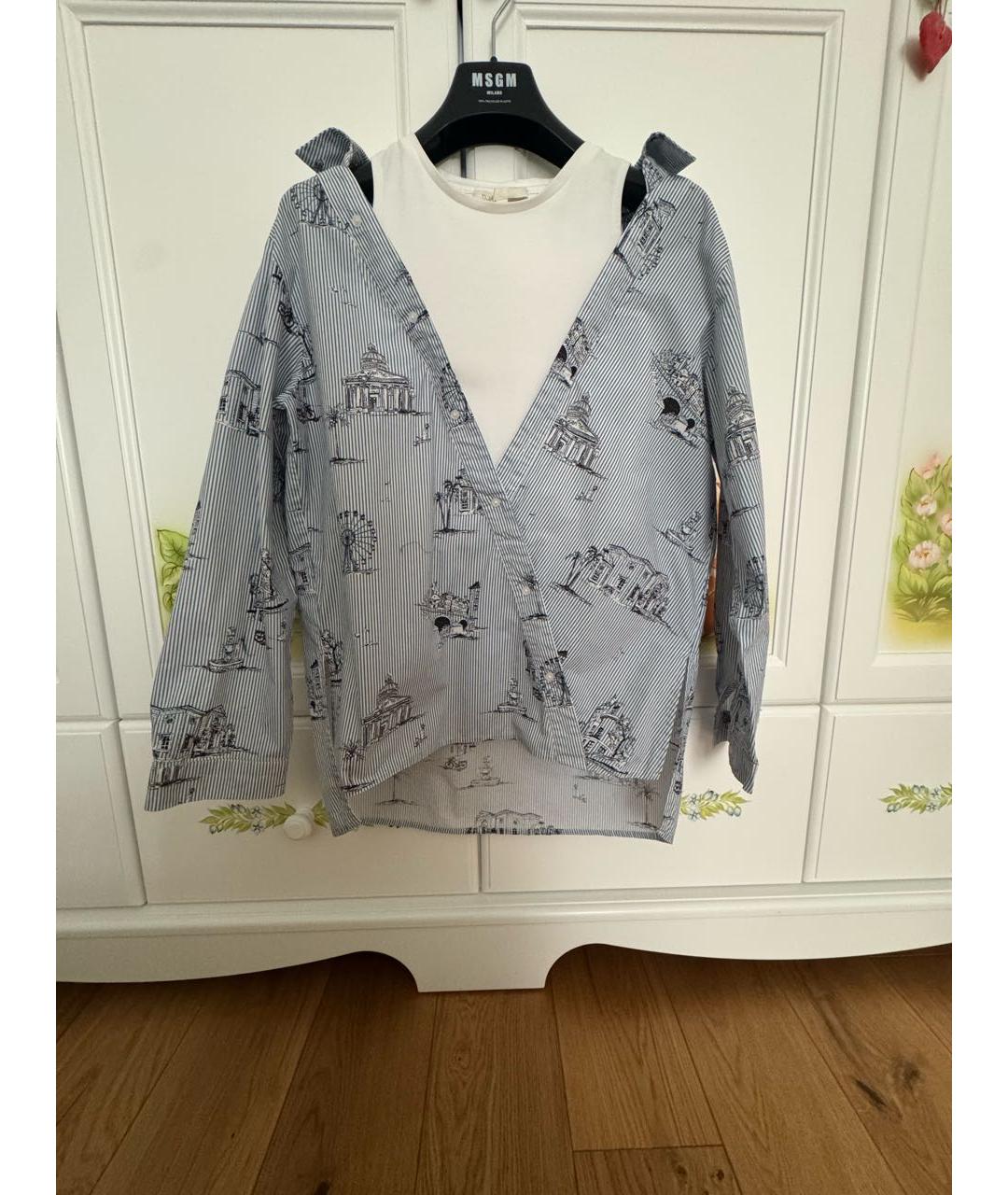 MAJE Голубая хлопковая рубашка, фото 6