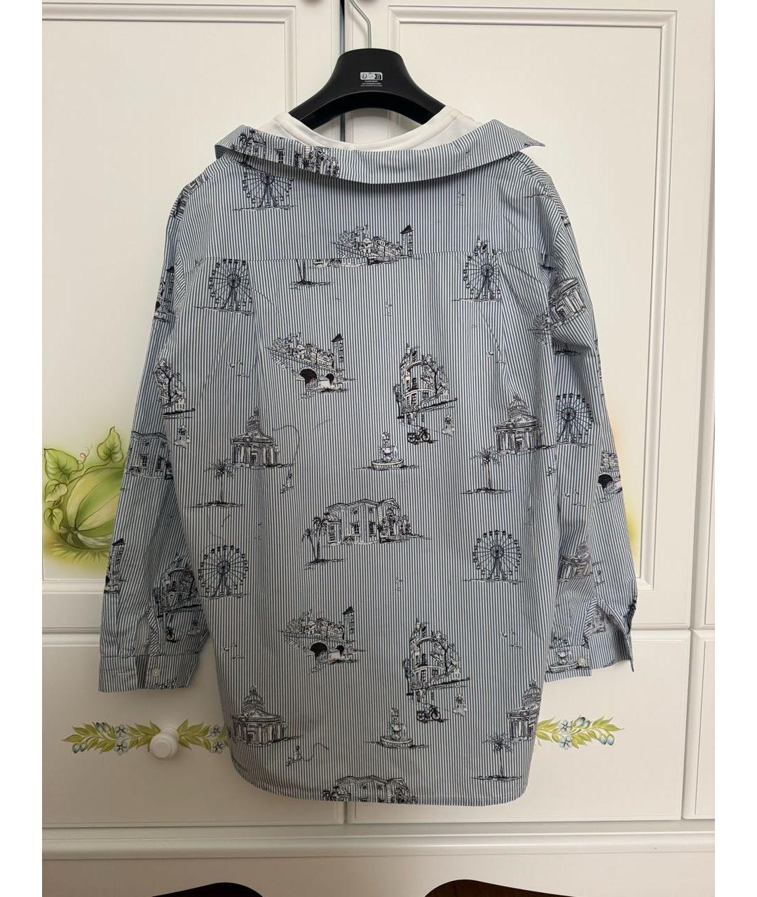 MAJE Голубая хлопковая рубашка, фото 2