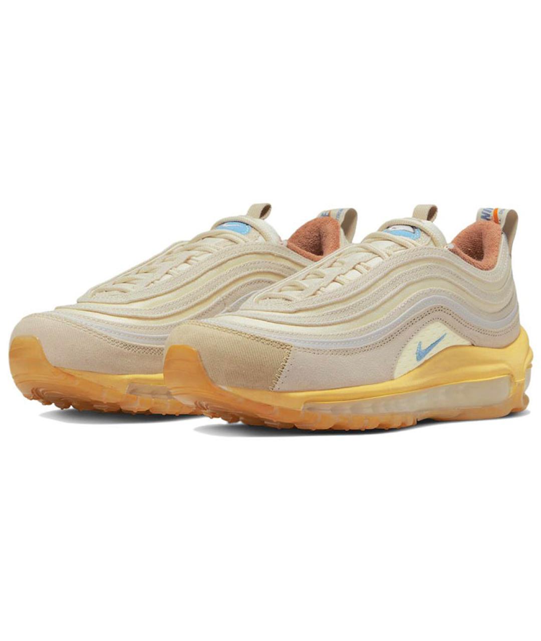 NIKE Бежевые кожаные кроссовки, фото 4