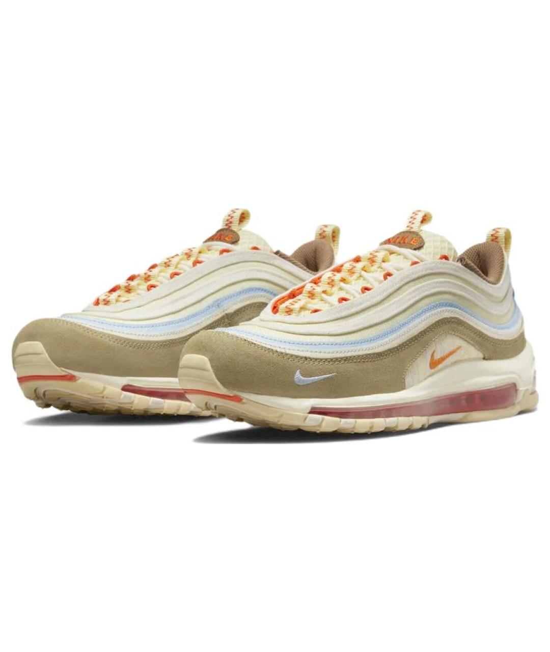 NIKE Коричневые кожаные низкие кроссовки / кеды, фото 3