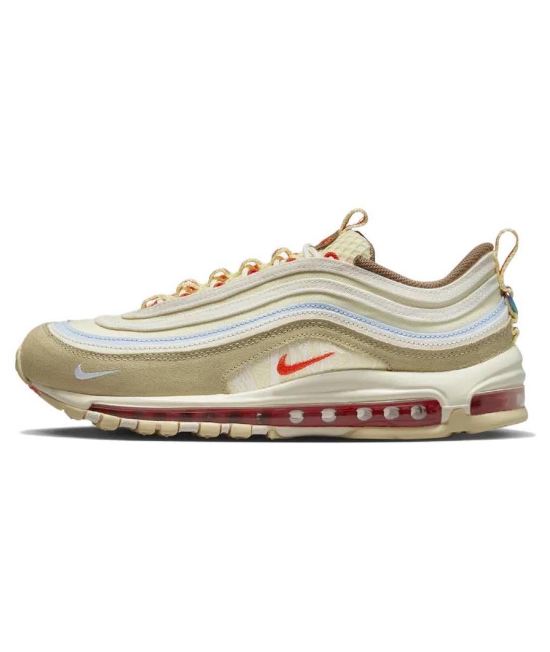 NIKE Коричневые кожаные низкие кроссовки / кеды, фото 2