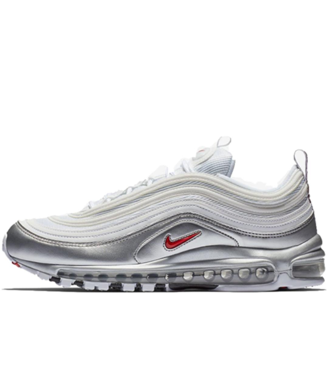 NIKE Серебряные кожаные кроссовки, фото 5