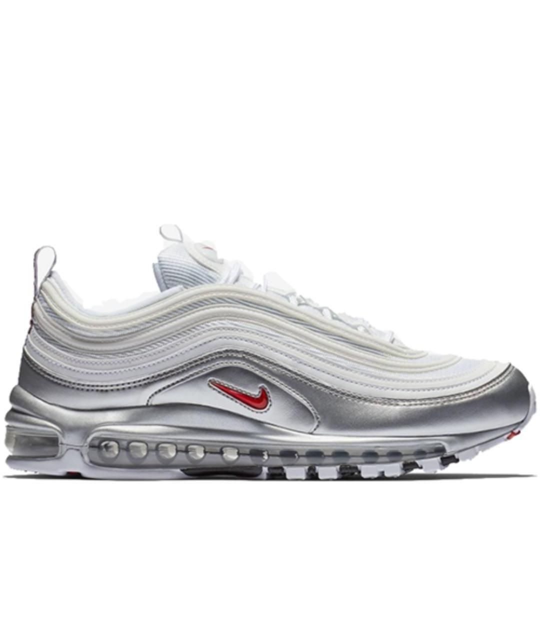 NIKE Серебряные кожаные кроссовки, фото 1