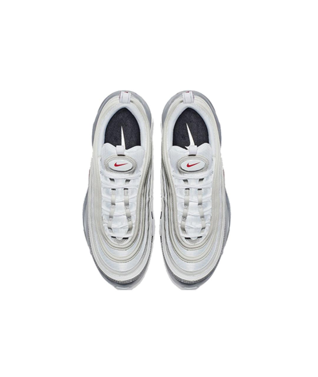 NIKE Серебряные кожаные кроссовки, фото 2