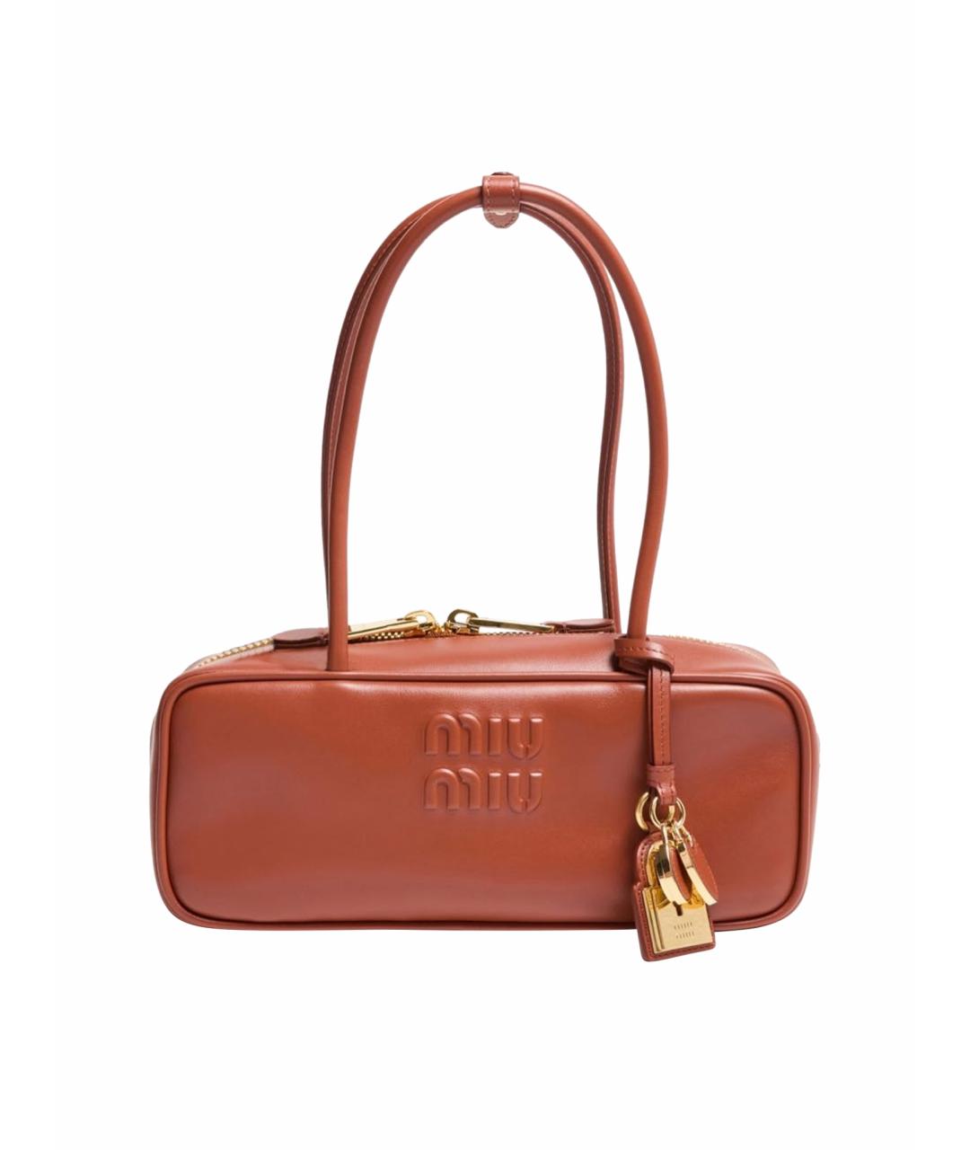 MIU MIU Коричневая кожаная сумка через плечо, фото 1