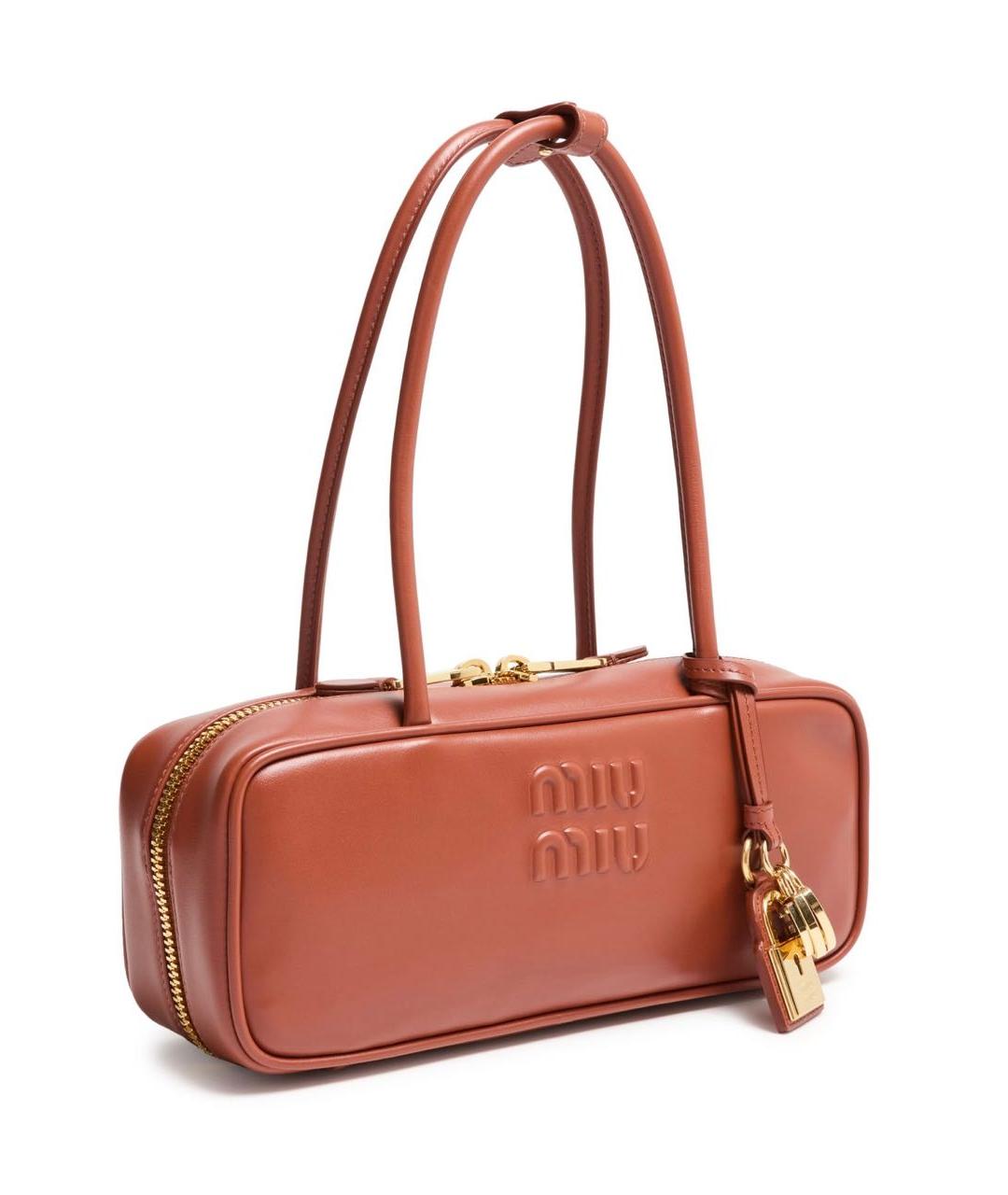 MIU MIU Коричневая кожаная сумка через плечо, фото 2