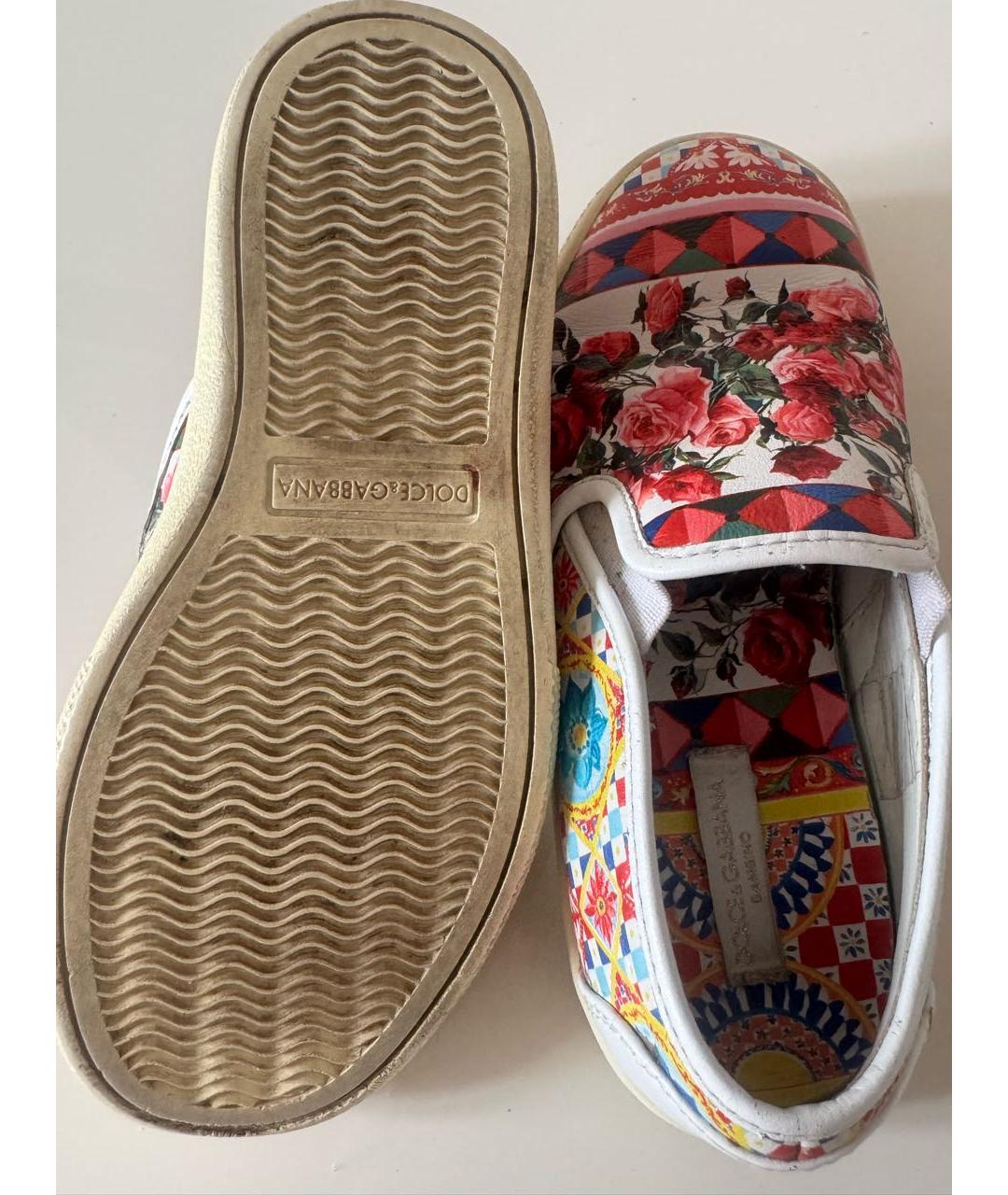 DOLCE&GABBANA Красные кожаные лоферы и мокасины, фото 3