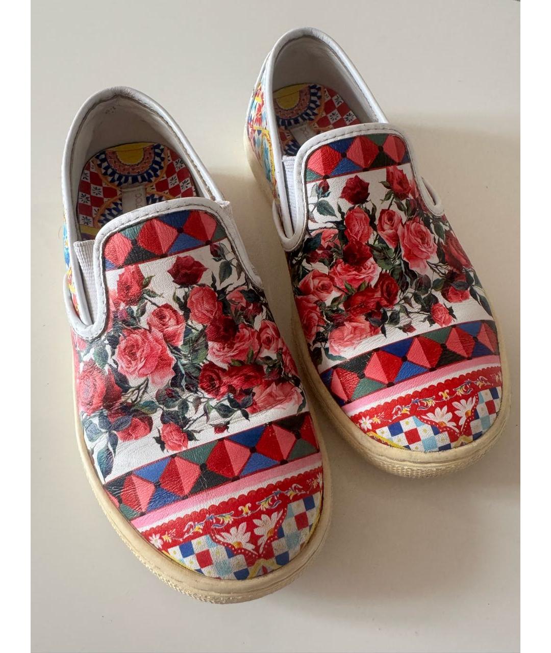 DOLCE&GABBANA Красные кожаные лоферы и мокасины, фото 2