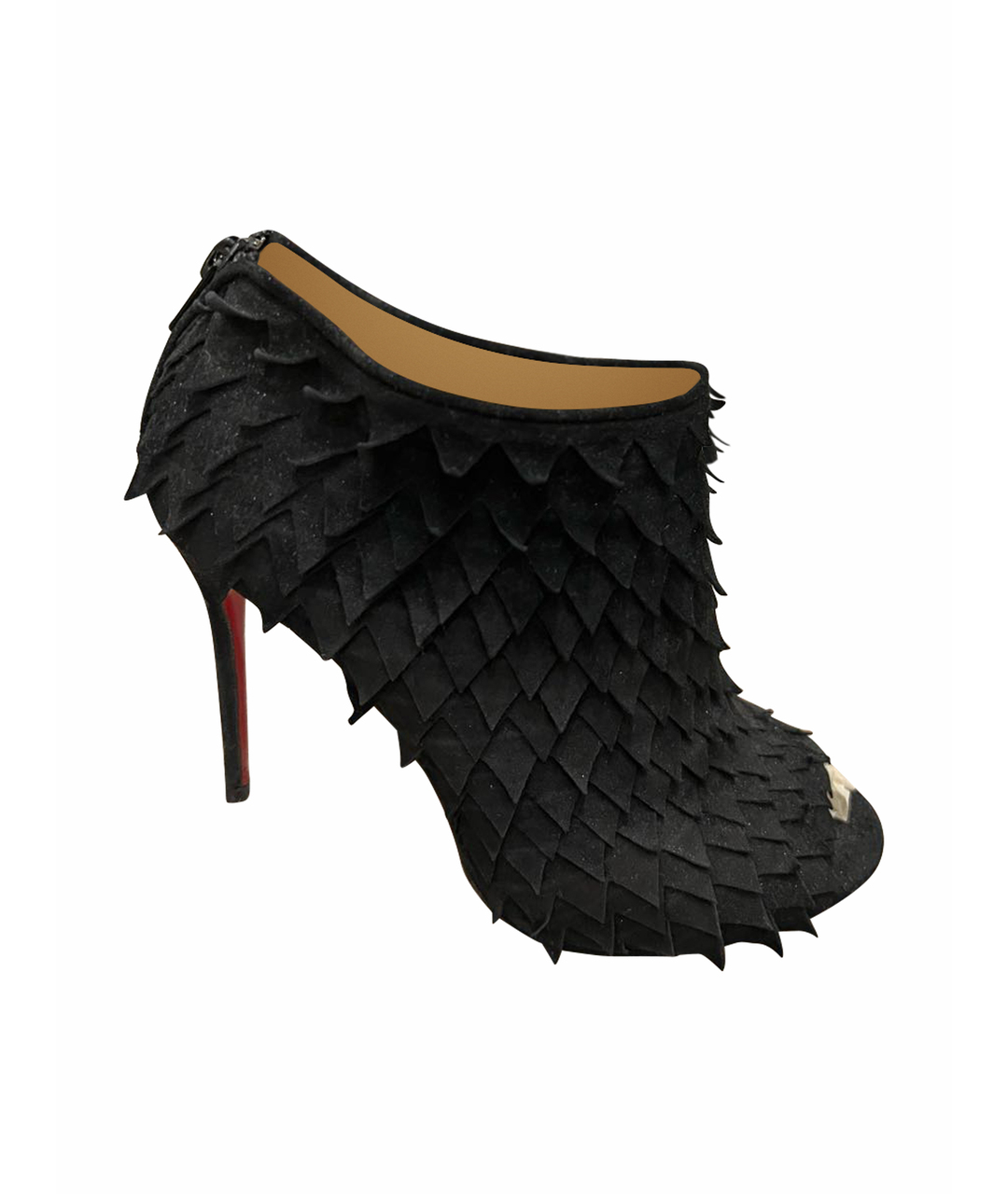 CHRISTIAN LOUBOUTIN Черные замшевые ботильоны, фото 1