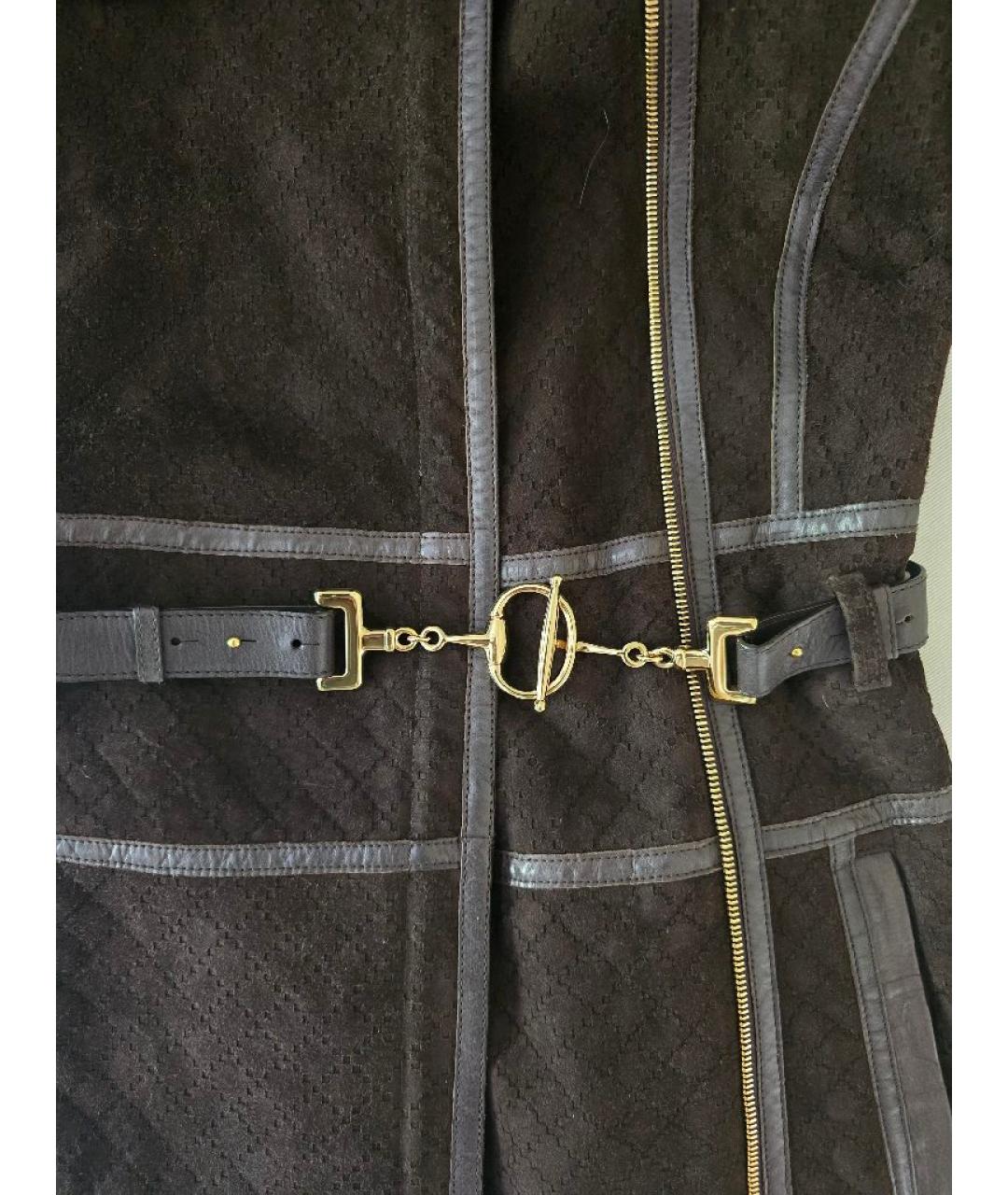 GUCCI Коричневая кожаная дубленка, фото 4