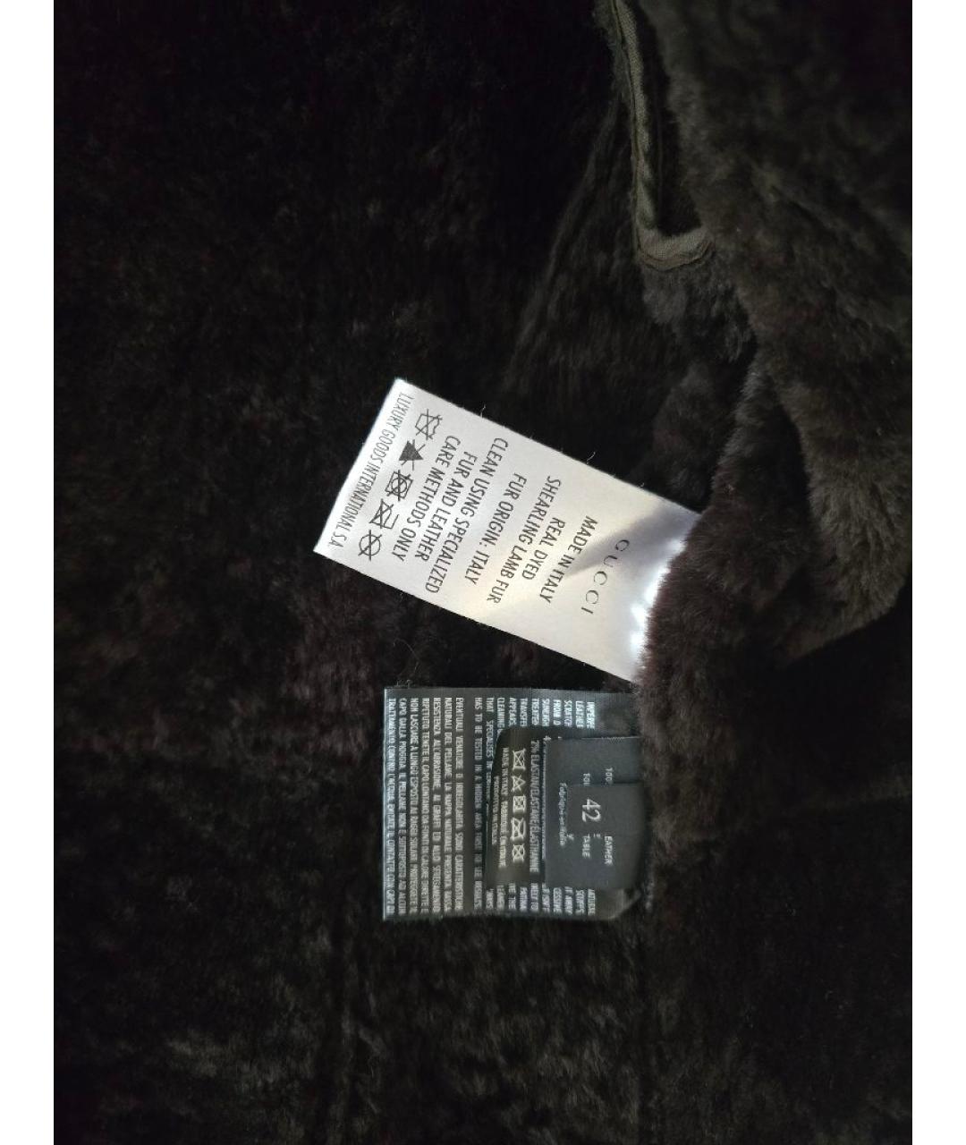 GUCCI Коричневая кожаная дубленка, фото 5