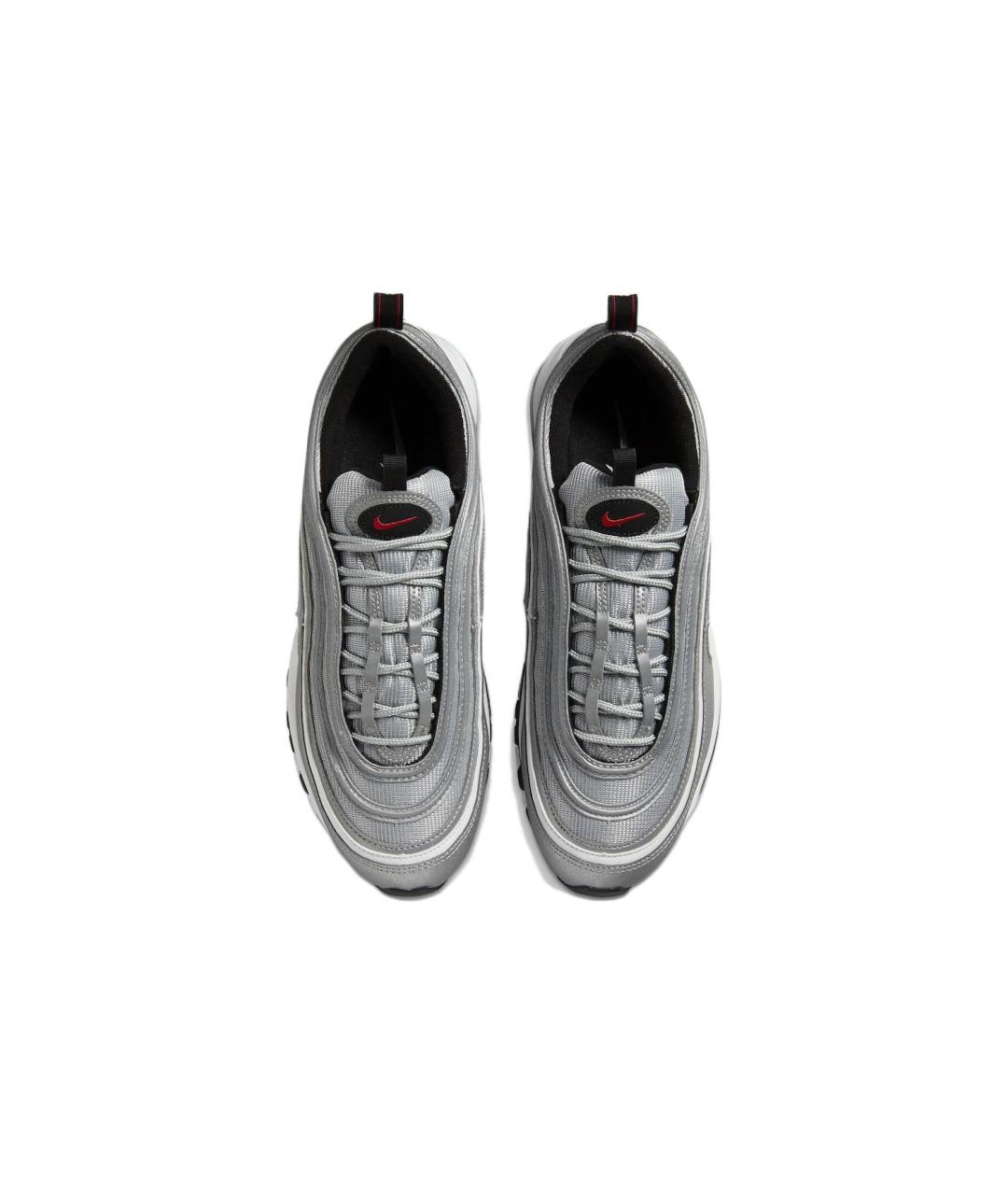 NIKE Серебряные кожаные низкие кроссовки / кеды, фото 4