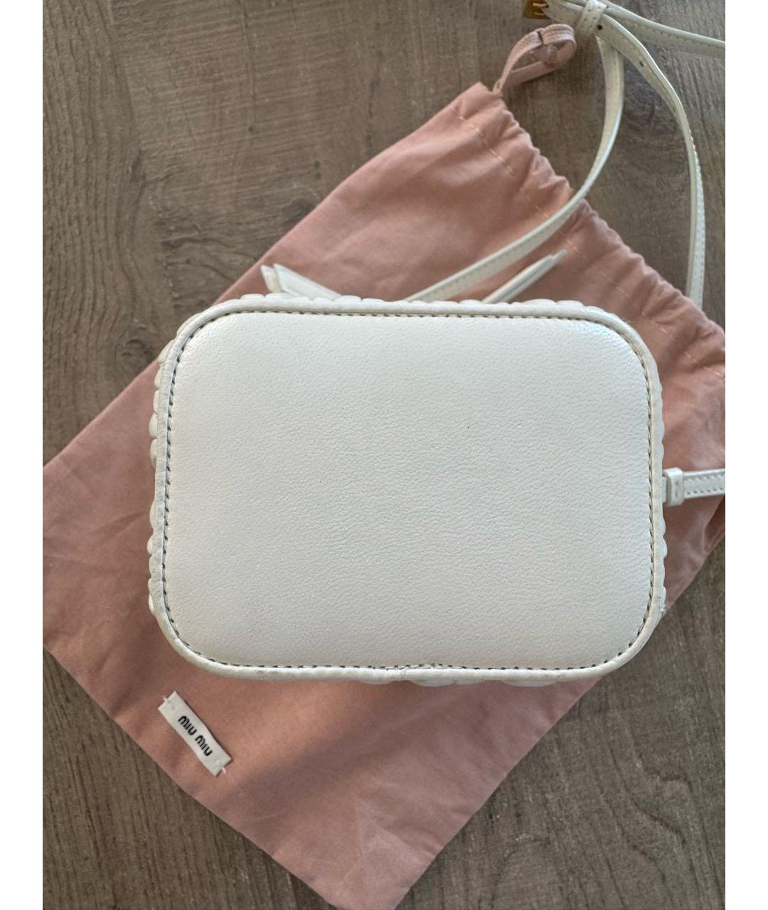 MIU MIU Белая кожаная сумка через плечо, фото 4