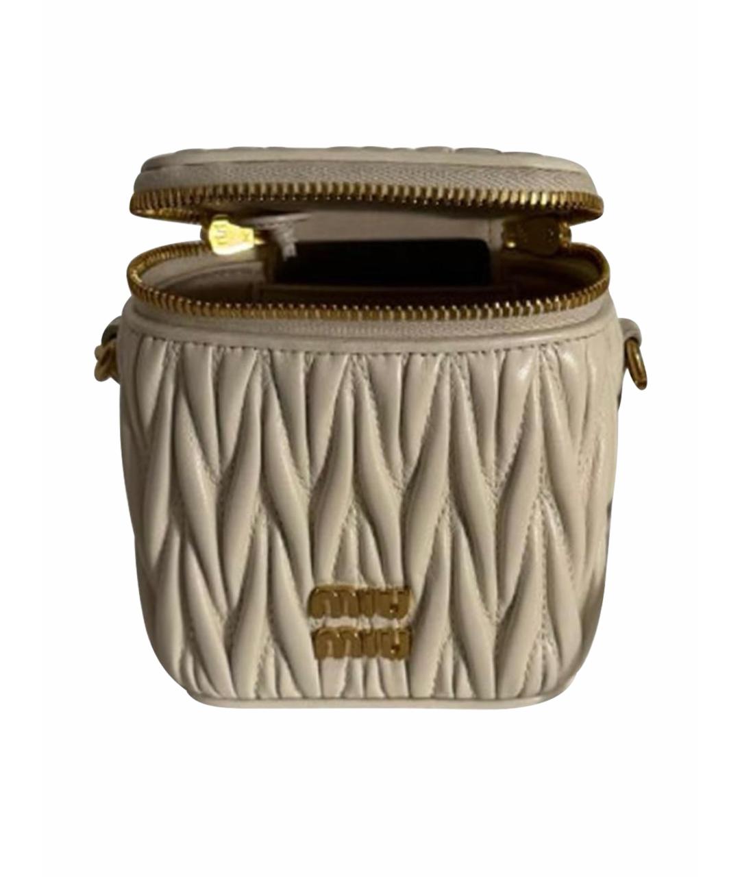 MIU MIU Белая кожаная сумка через плечо, фото 1