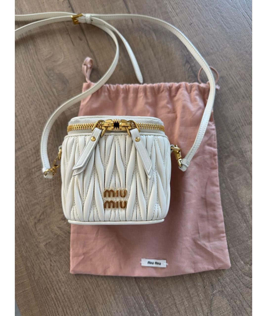 MIU MIU Белая кожаная сумка через плечо, фото 2