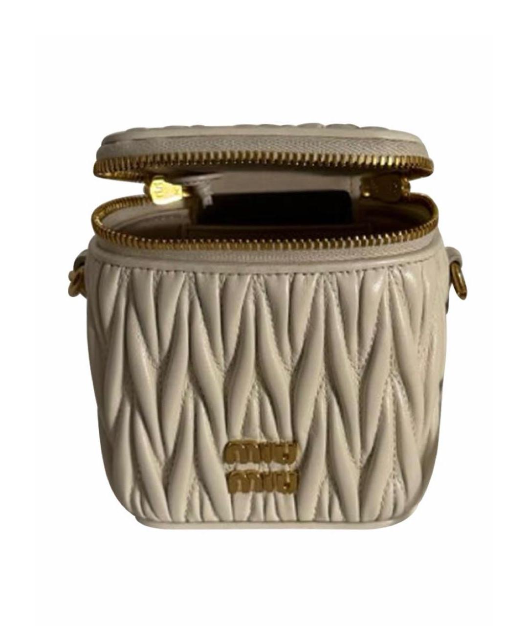 MIU MIU Белая кожаная сумка через плечо, фото 5