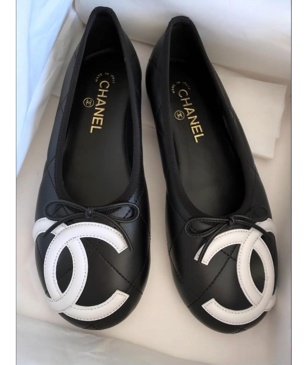 CHANEL Черные кожаные балетки, фото 3