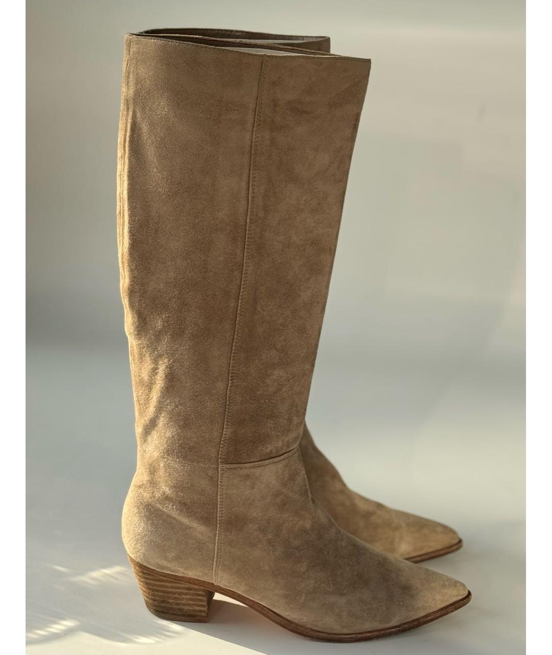 GIANVITO ROSSI Бежевые замшевые сапоги, фото 7